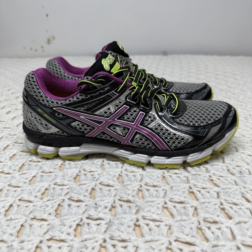 Asics GT 2000 Shoes Womens Size 9 Gray Purple T3P8N Mesh Running Sneakers